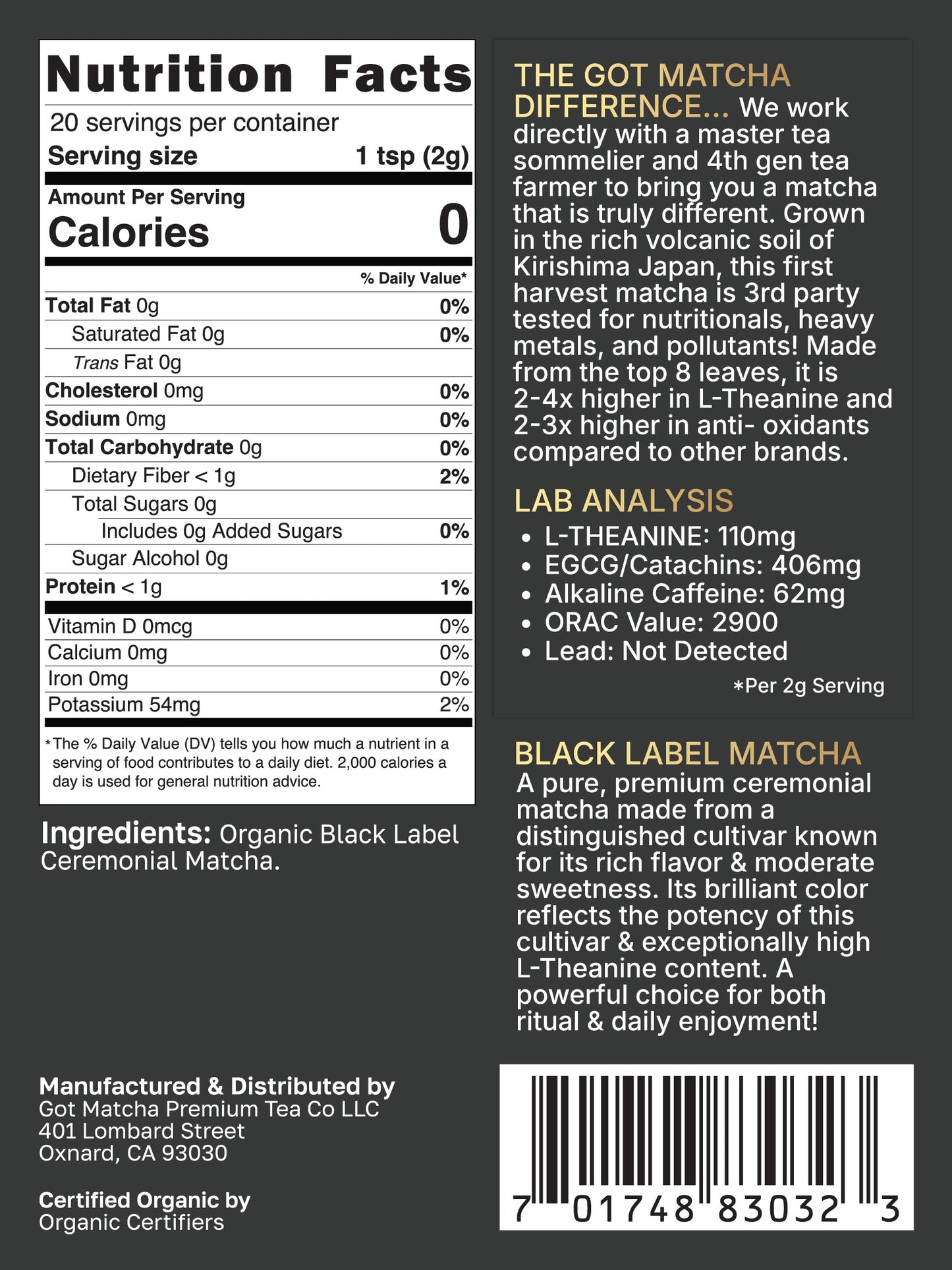 Black Label Ceremonial Matcha